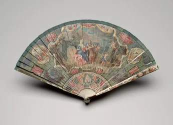 Brisé waaier met een waarzegger en chinoiserie motieven