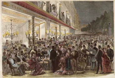 Café op de Grands Boulevards op een zomeravond 1869 - Parijs