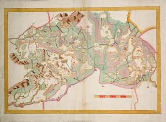 Kaart van Leix en Offaly, Ierland, ca. 1590