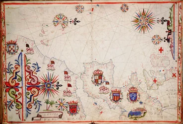 Kaart van de noordoostelijke Atlantische Oceaan, van de Britse Eilanden tot Kaapverdië, c.1620
