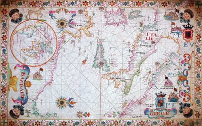 Kaart van de Middellandse Zee, met Italië en de noordkust van Afrika
