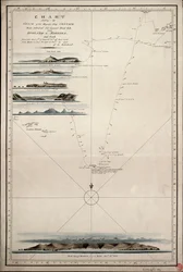 Kaart die het spoor van Zijne Majesteits schip 