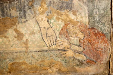 Christus zegend met Magdalena aan zijn voeten, detail