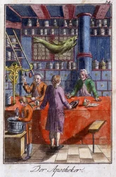 Ambachten: de apotheker in zijn werkplaats. In 