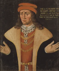 Portret van Erik van Pommeren, koning van Denemarken, Noorwegen en Zweden