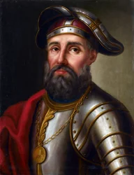 Portret van de Kozakkenleider, Veroveraar van Siberië Yermak Timopheyevich (1540-1585)