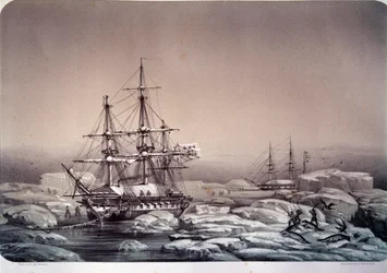 Expedities in Antarctica (zuidpool): het schip "Astrolabe" (nieuwe naam van de "Shell") door Jules Dumont d