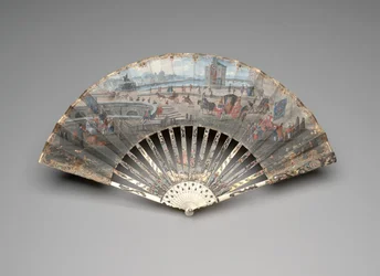 Vouwwaaier met een uitzicht op de Pont Neuf