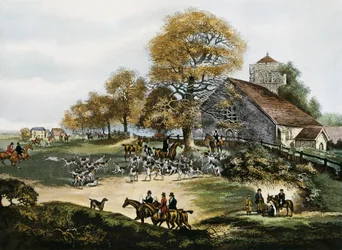 Vossenjacht in Surrey, Groot-Brittannië