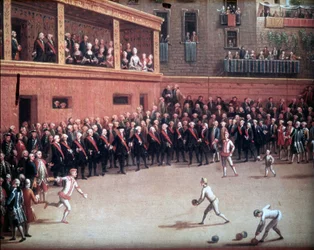 Balspel - schilderij uit het begin van de 18e eeuw. Anoniem. Napels, Nationaal Museum van San Martino.