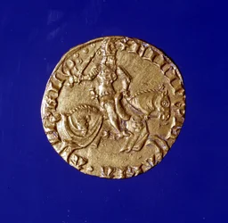 Gouden munt met de beeltenis van Filippo Maria Visconti (1392 - 1447).