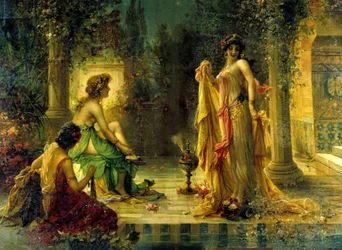 Haremscène. 19e-eeuwse chromolithografie