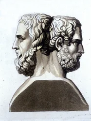 Herodotus (484 v.Chr. - 425 v.Chr.), Griekse historicus en Thucydides (ca. 465 v.Chr. - 395 v.Chr.), Griekse historicus
