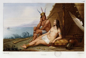 Indiaans Caribisch paar van de Cariben