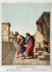 Jesaja voor koning Hizkia in “Heilige Geschiedenis”, ed. Hachette