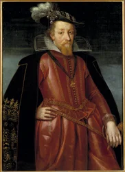 Jacques Stuart, Jacques VI koning van Schotland en Jacques I koning van Engeland en Ierland - Portret van Koning James I van Engeland (1566-1625), Anoniem