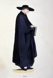 Jezuïet. Gravure uit een album over religieuze orden, Parijs