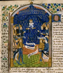 Koning van Frankrijk Karel VII en zijn hof