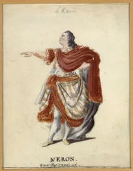 Lekain (Henri Louis Cain (Henri-Louis Le Kain) (1729-1778) als Nero in Racine