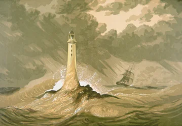 Vuurtoren met zeilschip