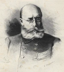 Louis Léon César Faidherbe (1818 - 1889) Franse generaal en kolonisator, gravure uit de 19e eeuw. Bianchetti Collectie