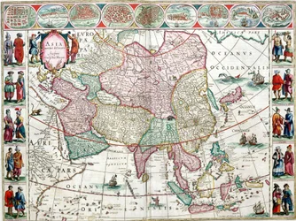 Kaart van Azië uit de Bleau Atlas