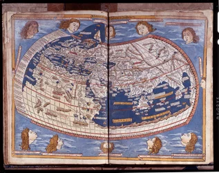 Kaart van Ptolemaeus gepubliceerd in 1482.