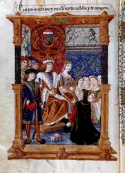 Marcuello presenteert zijn boek aan Ferdinand II van Aragon