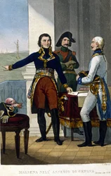 Maarschalk André Masséna (1756-1817) bij het beleg van Genua in april 1800