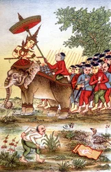 Missie naar Indochina door Augustus Pavie, Franse ontdekkingsreiziger en diplomaat (1847 - 1925), eind 19e eeuw. Bibliothèque des arts décoratifs de la ville de Paris. Maciet Collectie