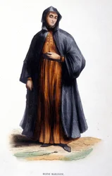 Maronitische monnik. Gravure uit een album over religieuze orden, Parijs