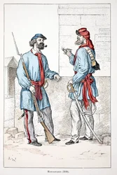 Bergbewoners (1848). Kleurenets, voor illustratie 