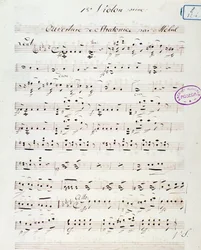 Openingspagina van de opera Stratonice door Mehul (1792)