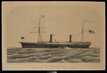 Stoomschip John L Stephens van de Pacific Mail Steam Ship Company