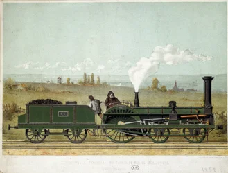 Passagierslocomotief van de Straatsburgse Spoorweg (Crampton-systeem)