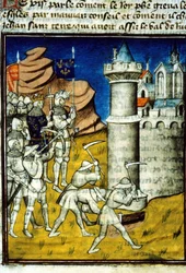 Filips II August (1165-1223) te Chinon - Miniatuur in 