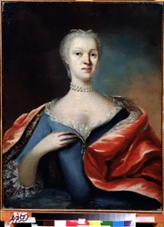 Portret van prinses Charlotte Christine van Brunswijk-Wolfenbüttel, echtgenote van tsarevitsj Alexei van Rusland (1694-1715). Anoniem schilderij