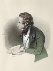 Portret van Alfred de Vigny (Alfred Victor, Graaf van Vigny)