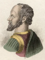 Portret van Anne de Montmorency, Hertog van Montmorency (1492-1567), Frans militair, staatsman en diplomaat. Gravure uit de 19e eeuw