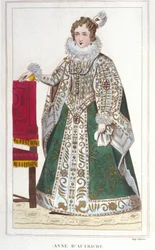 Portret van Anna van Oostenrijk (1601-1666). Gravure uit 1830