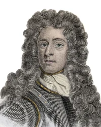 Portret van Arthur Herbert (1647-1716), graaf van Torrington, admiraal en Engelse politicus. Gravure uit de 19e eeuw
