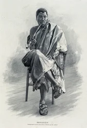 Portret van Behanzin (1844-1900), koning van Dahomey (hedendaags Benin)