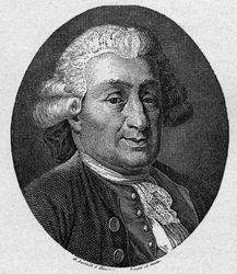 Portret van Carlo Goldoni (1707 - 1793) Italiaanse komische auteur. Gravure 19e eeuw door A. Locatelli