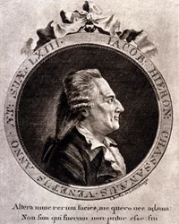 Portret van Casanova (1725 - 1798) - portret in frontispice, in Histoire de ma fuite des prisons de la République de Venetië, geschreven in Dux in Bohemen