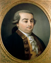 Portret van Cesare Beccaria (Bonesana), markies de Beccaria (1738-1794), Italiaans jurist en econoom. Anoniem schilderij uit de 18e eeuw. Museo de Milan, Milaan, Italië