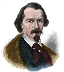 Portret van Emanuel von Geibel (1815-1884), Duitse dichter en toneelschrijver.