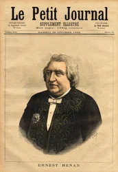 Portret van Ernest Renan (1823-1892), schrijver, filoloog, filosoof en historicus. Populaire auteur van 