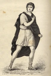 Portret van François-Joseph (François Joseph) Talma (1763-1826), Franse acteur. Gravure uit de 19e eeuw.