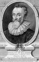 Portret van François Malherbe, Franse dichter (1555-1628) - gravure