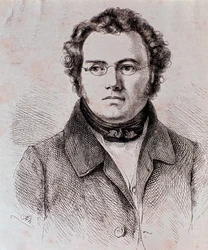 Portret van Franz Schubert (gravure)